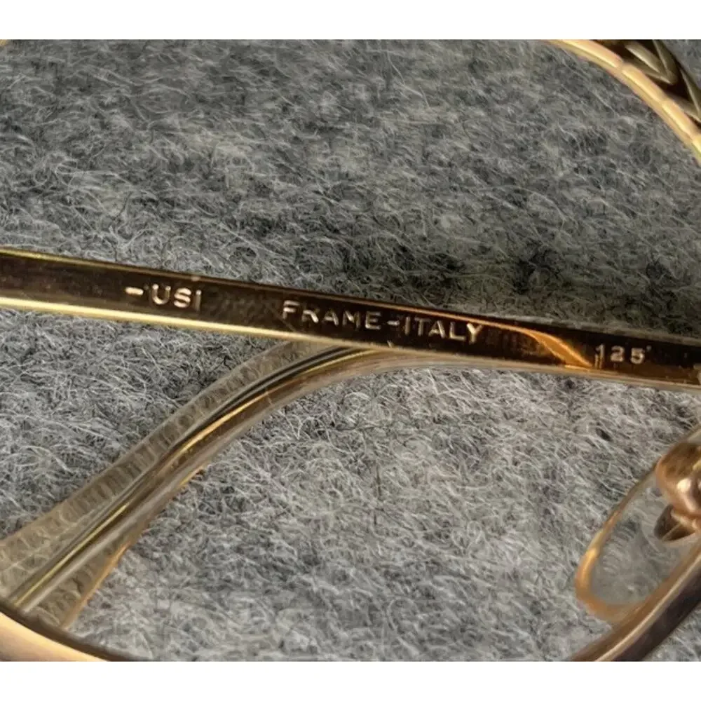 Vintage 18K Gold Plated Glasses FRAMES ONLY Hexagon Italy 125 40/20 USI Rico